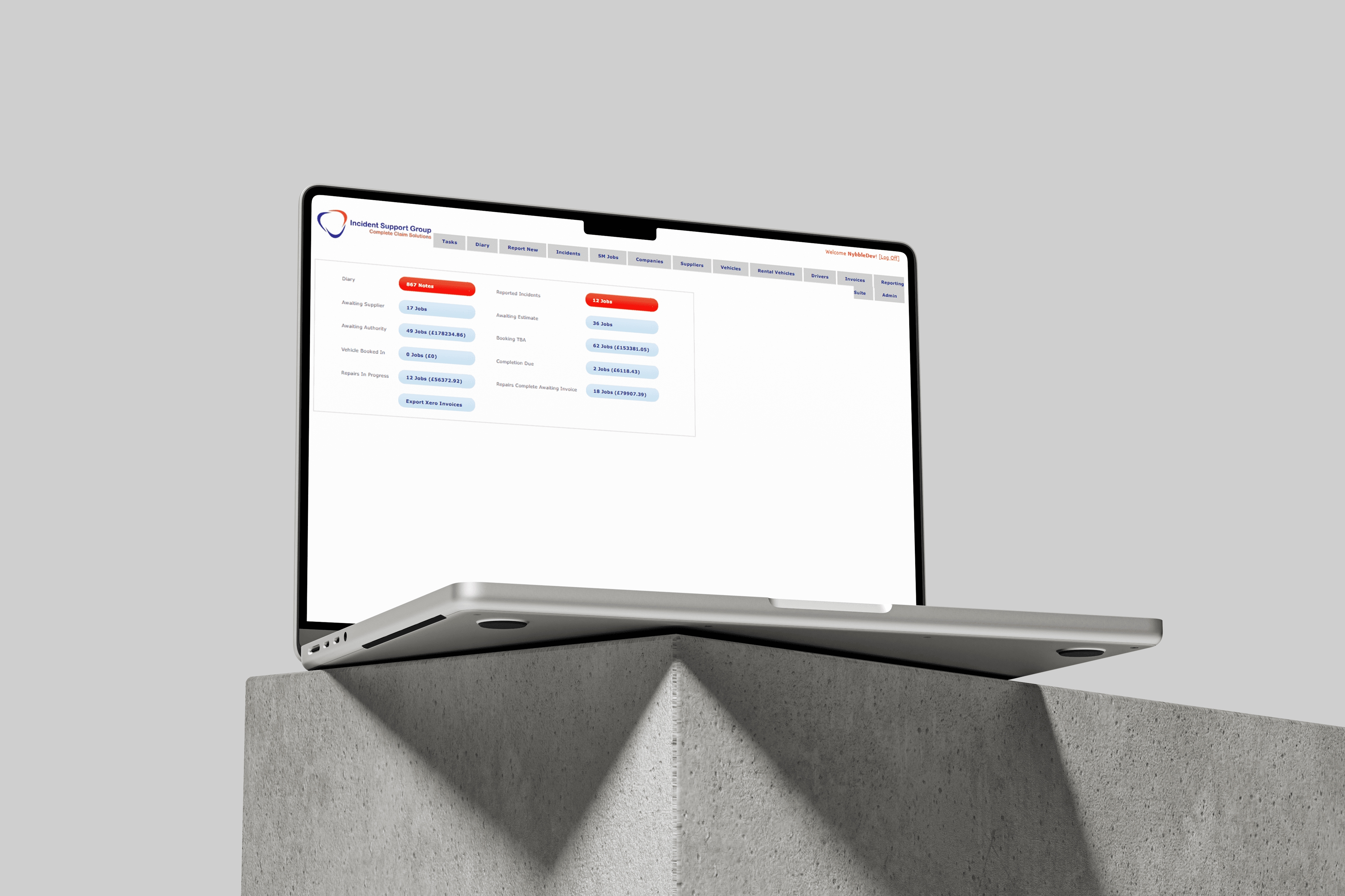 Vision (ISG Claims Manager) – Home Page