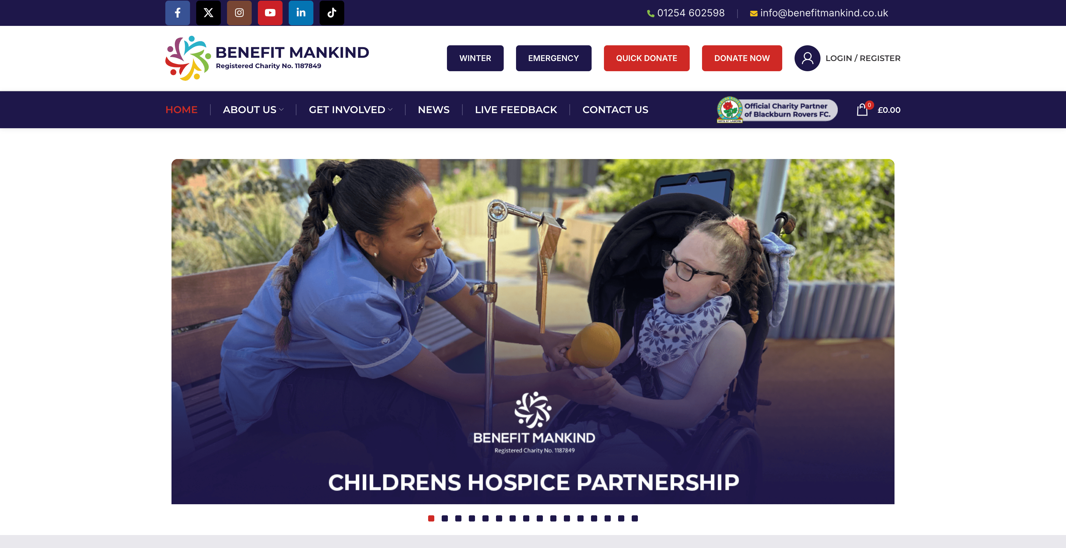 Benefit Mankind Charity Platform – Home Page