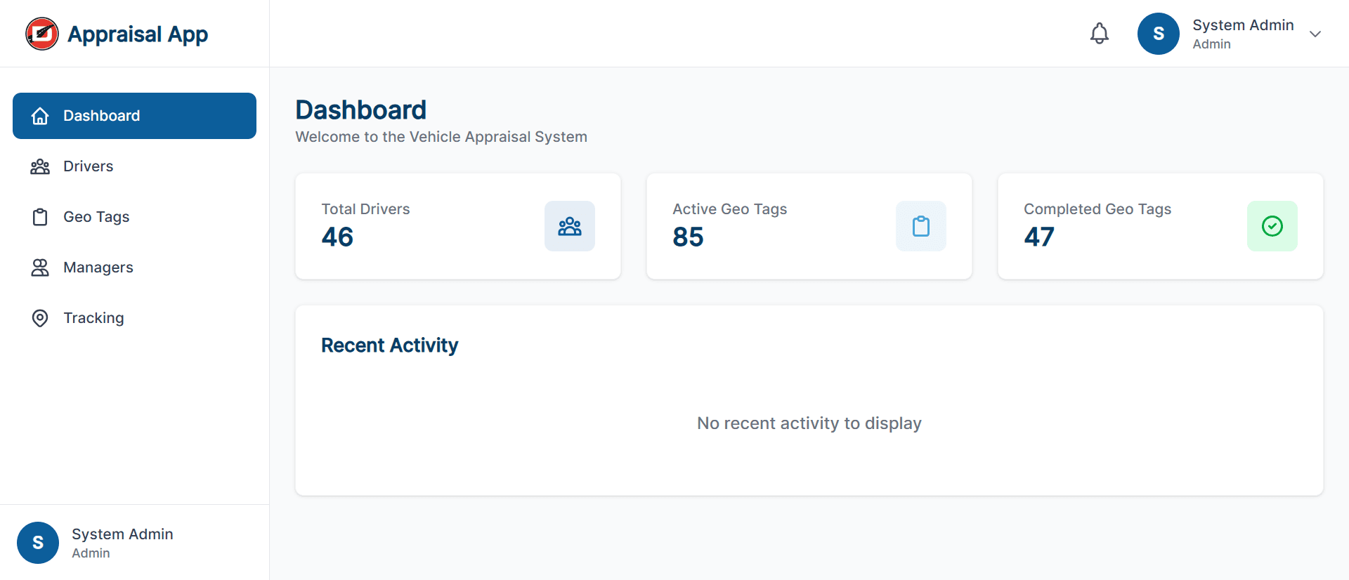 Drive Direct Appraisal App – Dashboard