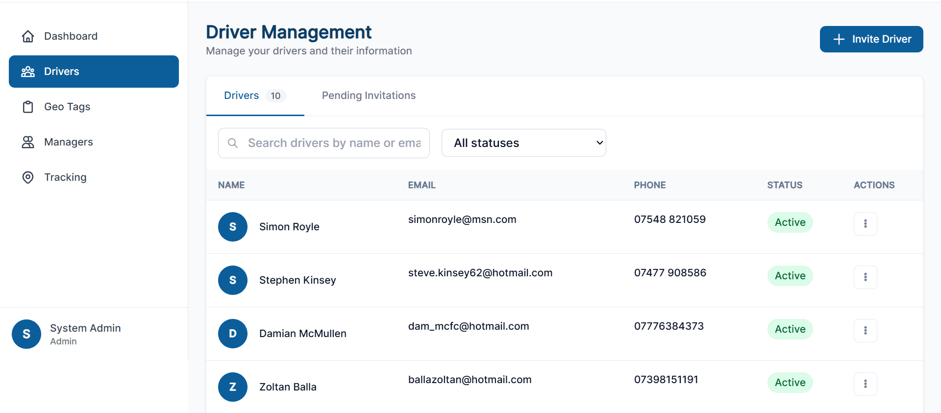 Drive Direct Appraisal App – Driver Management