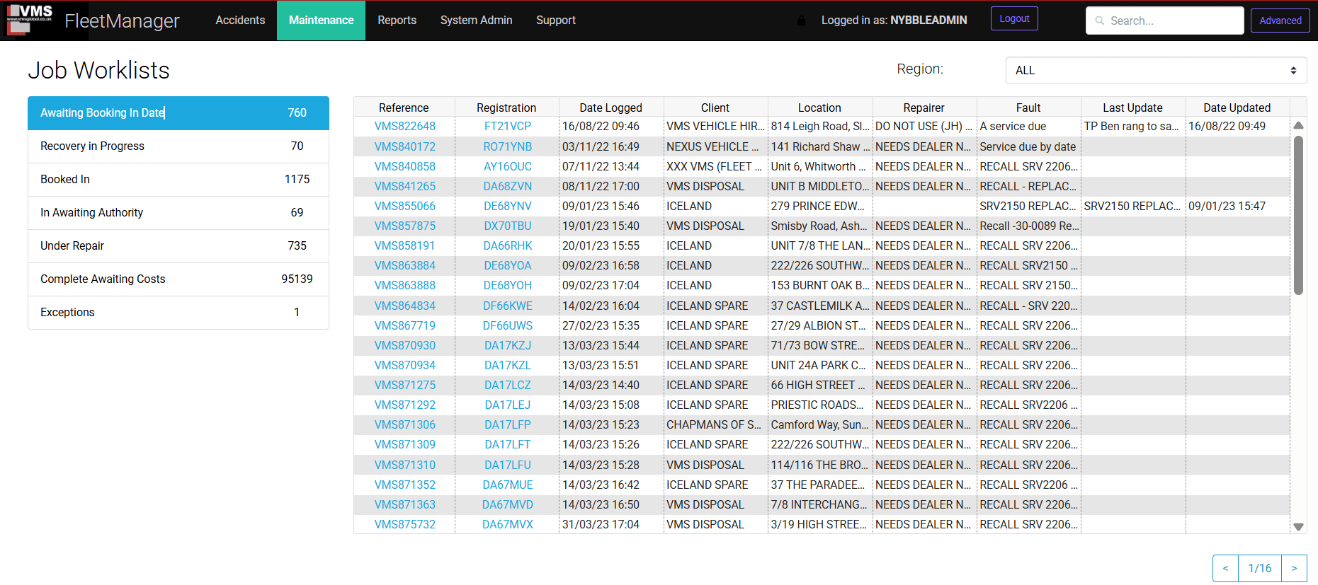 VMS Fleet Manager – Accident Detail